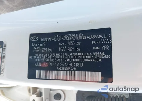 2021 Hyundai Elantra Se from USA, damaged, VIN 5NPLL4AG7MH041810
